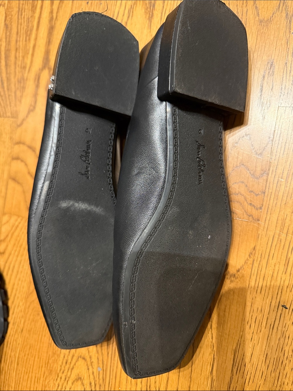 Sam Edelman Black Women's Ballet Flats - Sleek Square Toe Slip-Ons - Picture 3 of 3